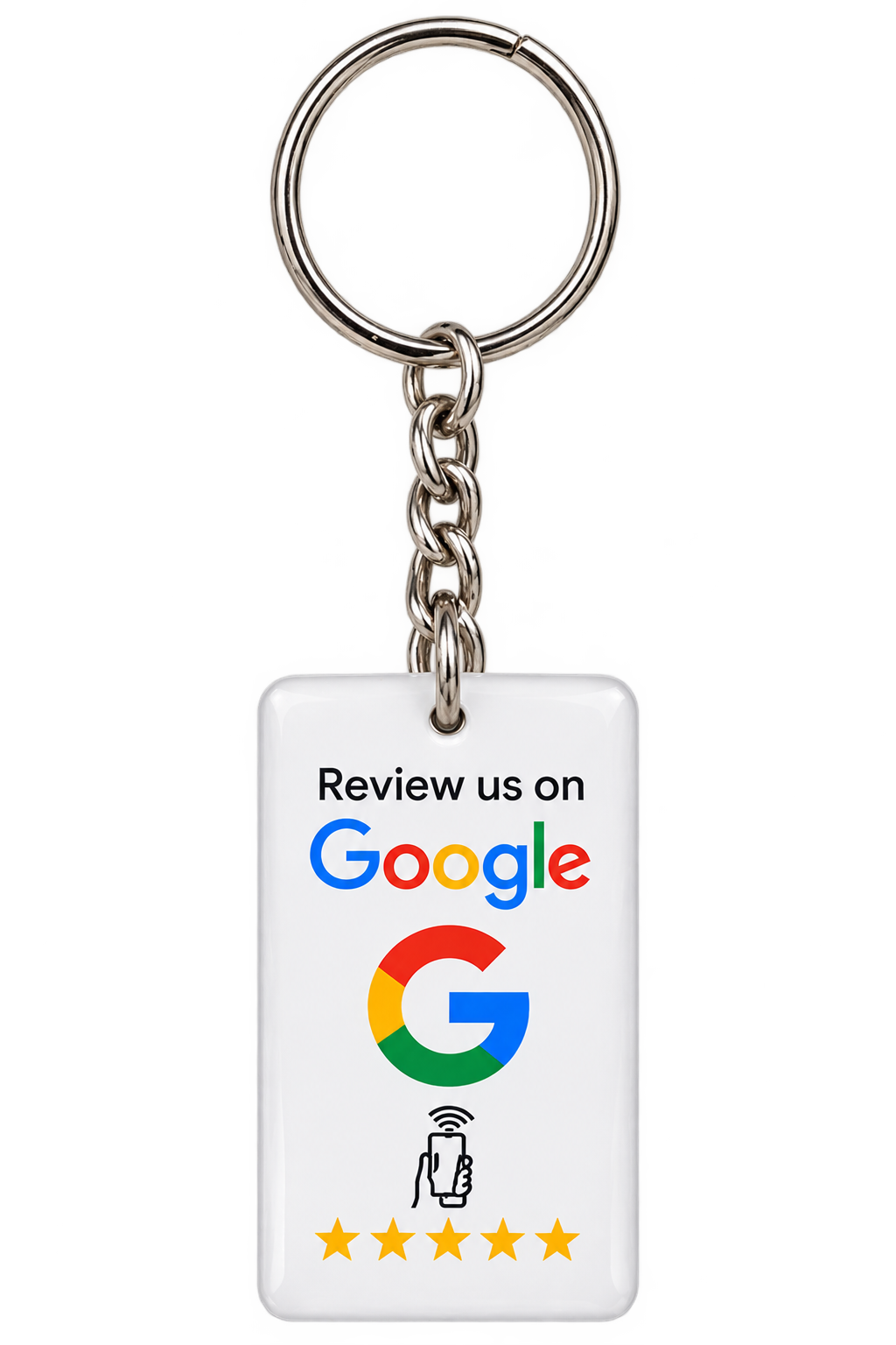 White Rectangle NFC Keyring